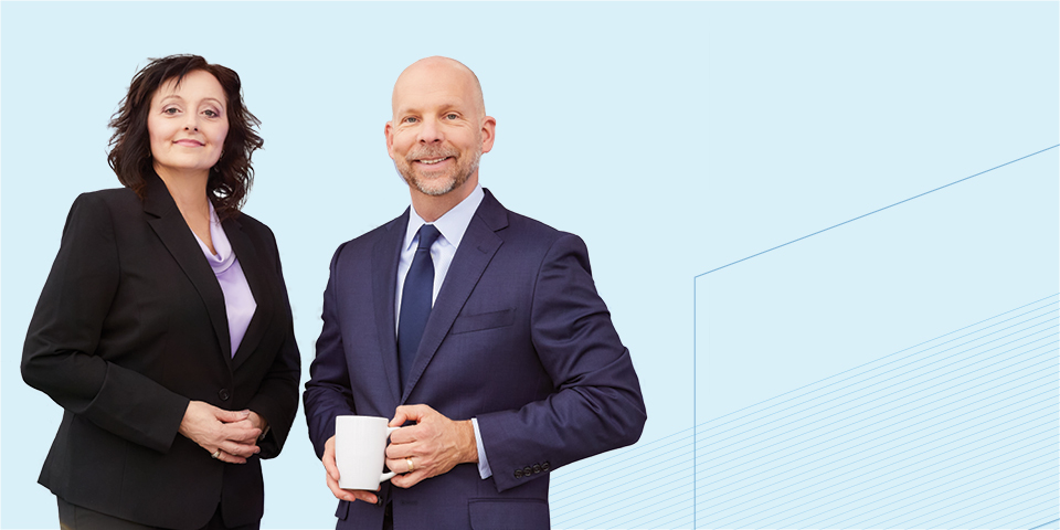 Two RJF Pro associates professionally dressed.