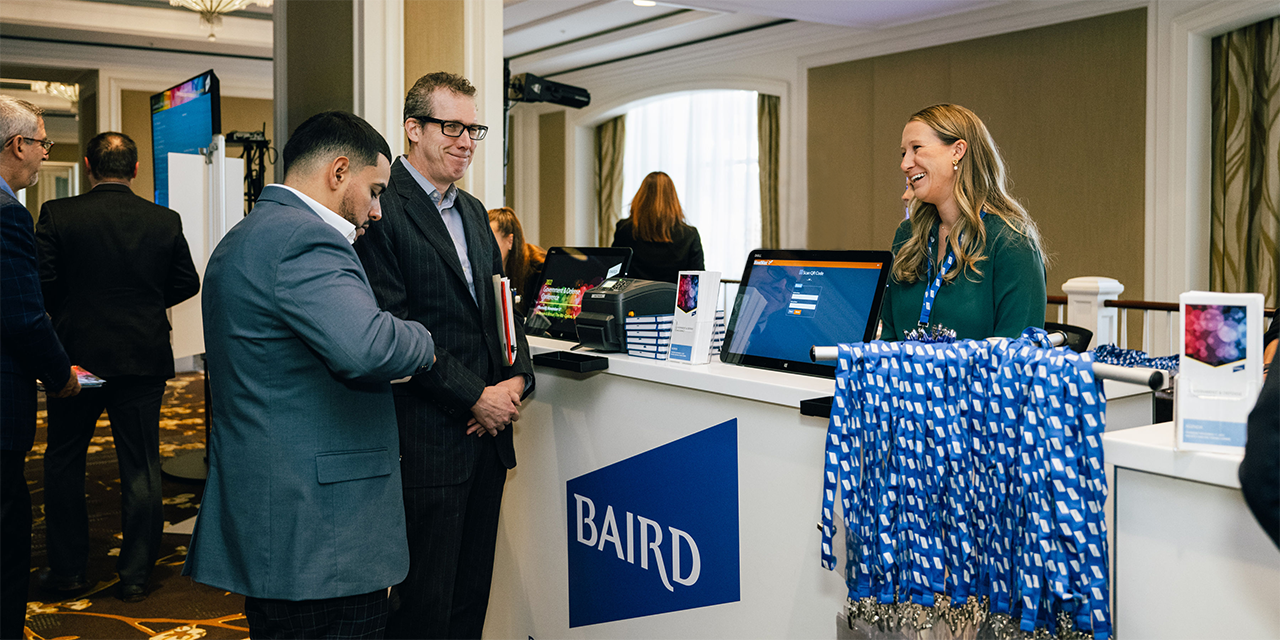  RJF Pro conference check-in desk.