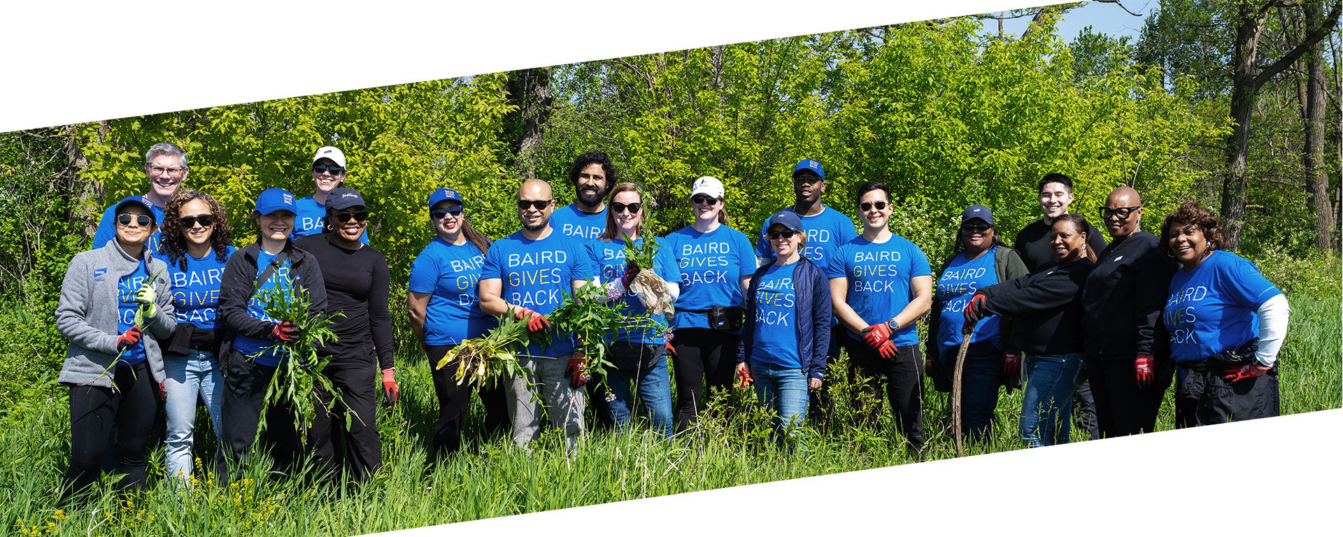 A group of RJF Pro associates volunteering at a nature center